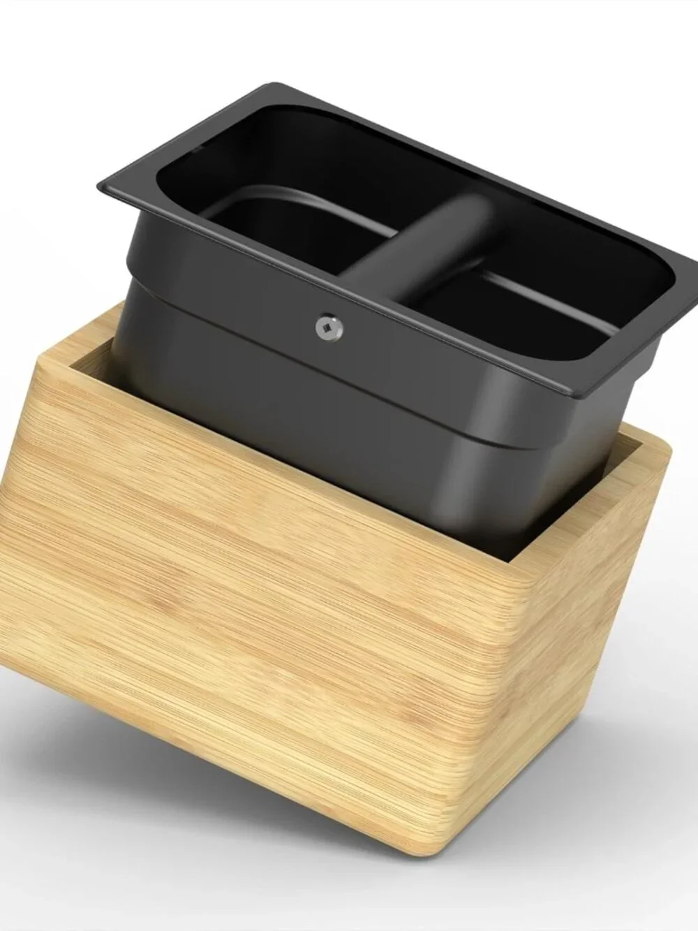 Coffee Grounds Knock Box with Durable Knock Bar Made of Bamboo & Stainless steel